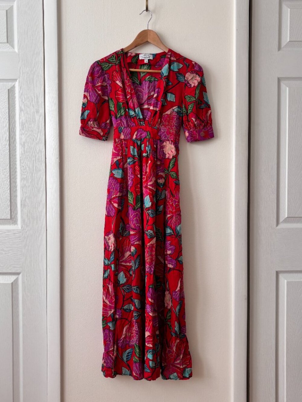 & Other Stories Floral Printed Maxi Dress in Red Multi - Picture 6 of 11